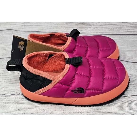 NEW!!  The North Face ThermoBall Traction "Fuschia Pink/Coral Sunrise" Girls' Bo - Picture 2 of 13